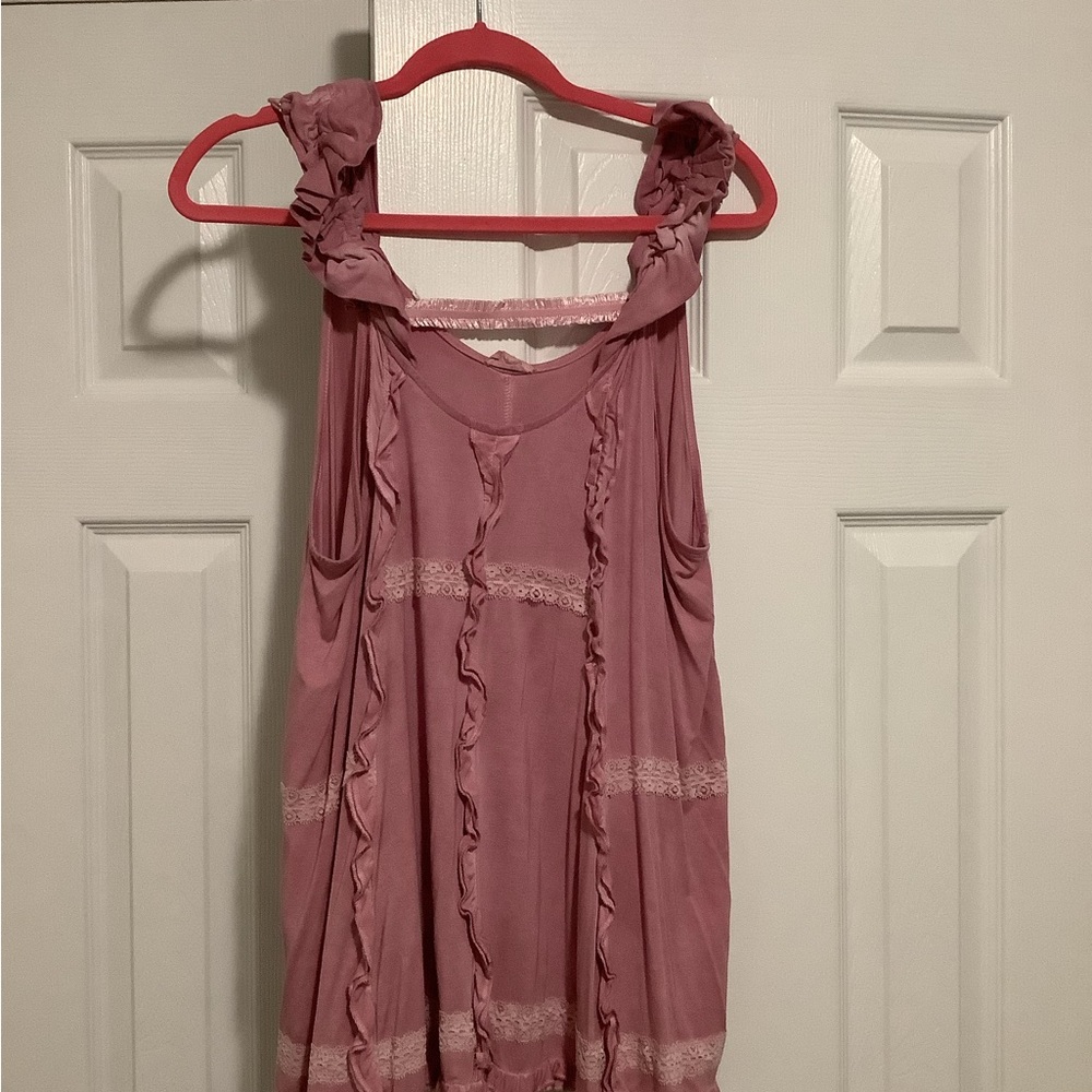 POL Pink Ruffled Relaxed Tank Top - Picture 2 of 3